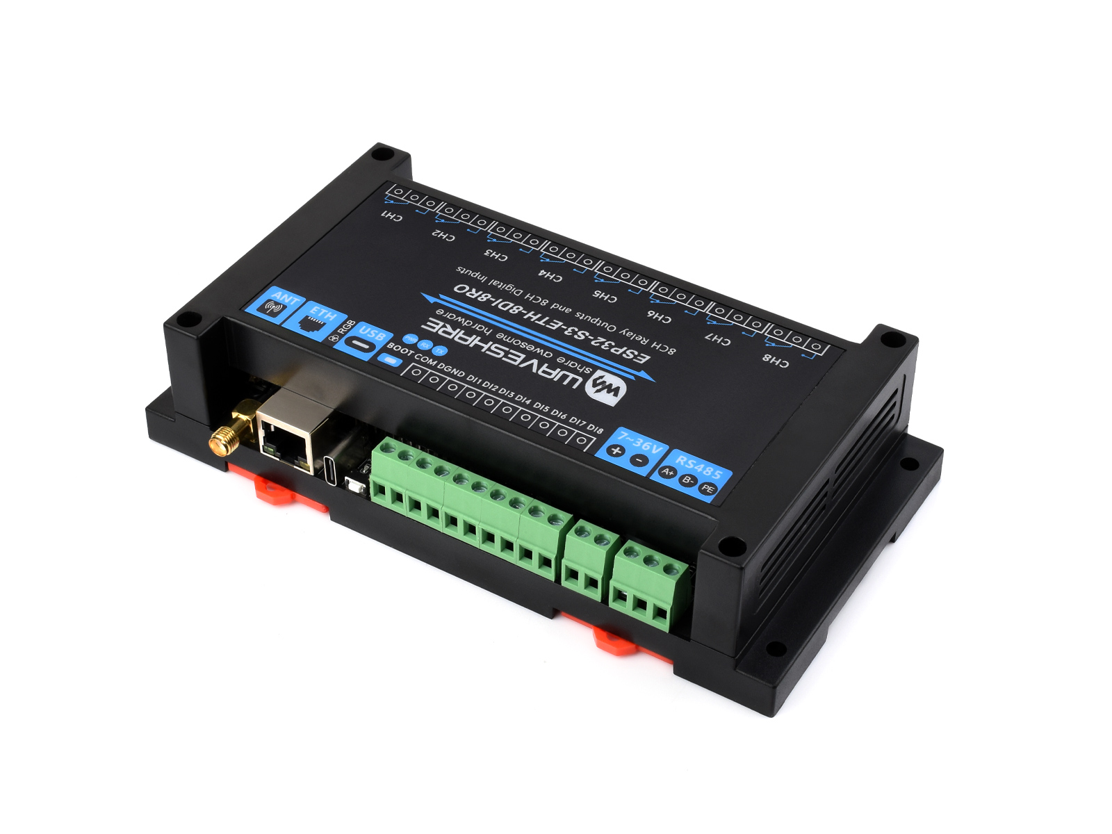 Waveshare الصناعية 8-قناة ESP3 - مراجعة Esp32 Uart Module وسعره