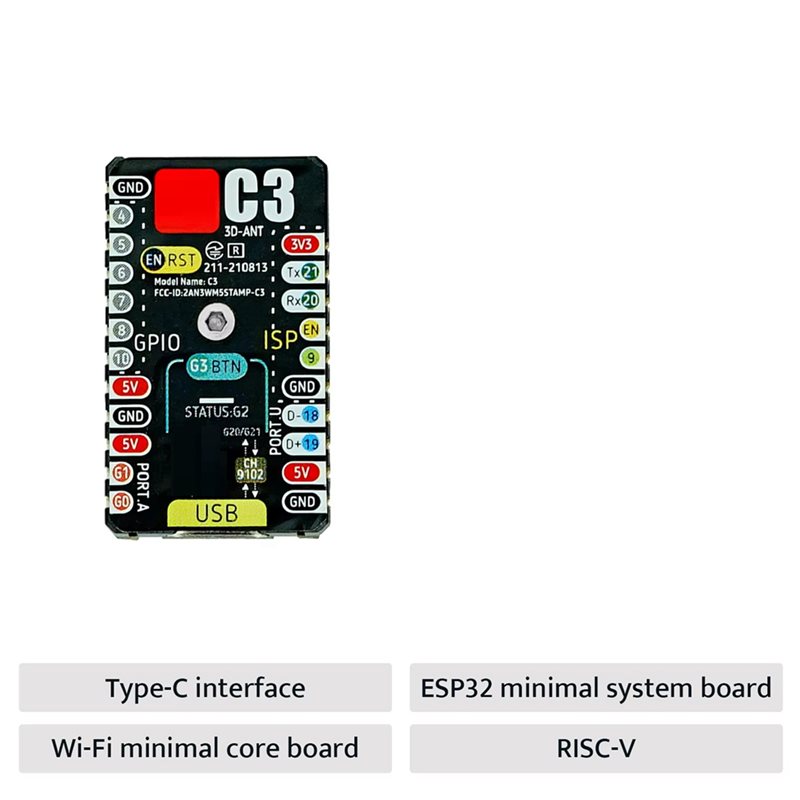 لوحة تطوير AS95-ESP32-C3 M5sta - مراجعة Esp32 Wifi Bluetooth Module وسعره