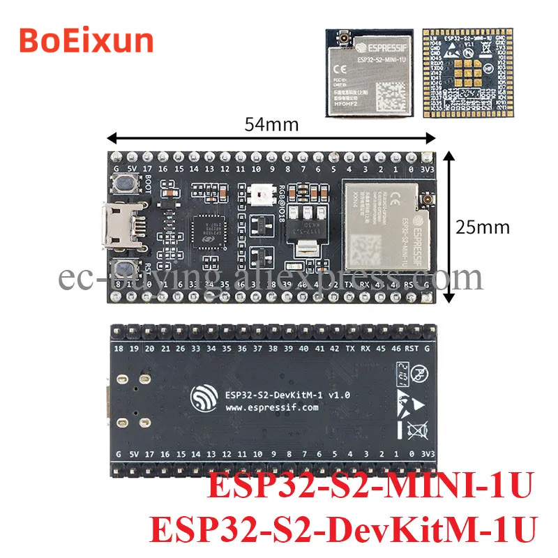 ESP32-S2-DevKitM-1U مجلس التنم - مراجعة Esp32 S2 وسعره