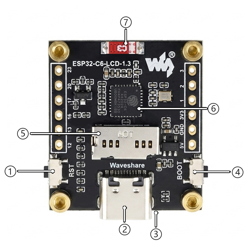 ESP32-C6 لوحة تطوير LCD 1.3 بو - مراجعة Esp32 C6 وسعره